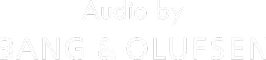Czytelny biały napis na ciemnym tle Audio by Bang & Olufsen pod Potężny system audio 6.2.2 120 W.