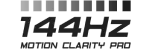 Ikona 144Hz Motion Clarity Pro, oznaczająca płynny obraz i wysoką częstotliwość odświeżania ekranu.