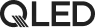 Logo QLED symbolizujące technologię wyświetlania z szeroką paletą barw i wysokim kontrastem.