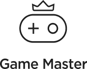 Ikona Game Master z koroną i padem, symbolizująca telewizory Tcl idealne dla graczy