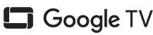 Czarno-białe logo Google Tv: geometryczna ikona ekranu po lewej i napis Google Tv po prawej.