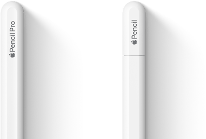 Apple Pencil Pro i Apple Pencil (USB‑C) ustawione obok siebie