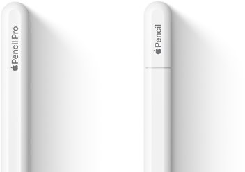 Apple Pencil Pro i Apple Pencil (USB‑C) ustawione obok siebie
