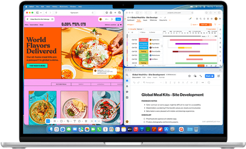 MacBook Air z wieloma otwartymi aplikacjami