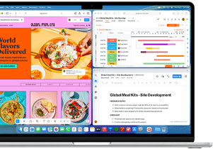 MacBook Air z wieloma otwartymi aplikacjami