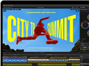 Montaż wideo na ekranie MacBooka Air przedstawiający możliwości czipa M5