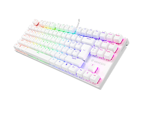 Biała klawiatura mechaniczna z podświetleniem RGB