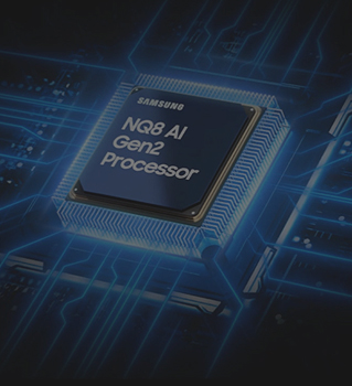 Kwadratowy czip komputerowy wbudowany w sieć niebieskawych połączeń.