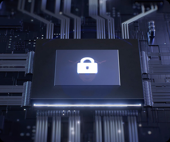 Symbole podkreślające bezpieczne przechowywanie danych i szyfrowanie dzięki Knox Vault.