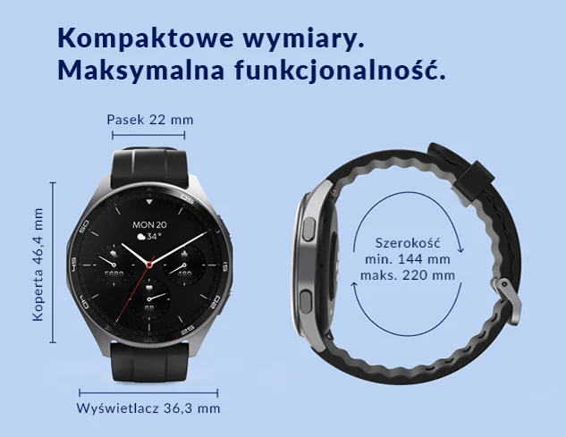 Smartwatch Hama – front i bok urządzenia