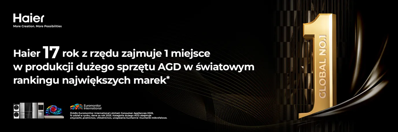Haier — 17. rok z rzędu nr 1 w produkcji dużego sprzętu AGD w światowym rankingu największych marek