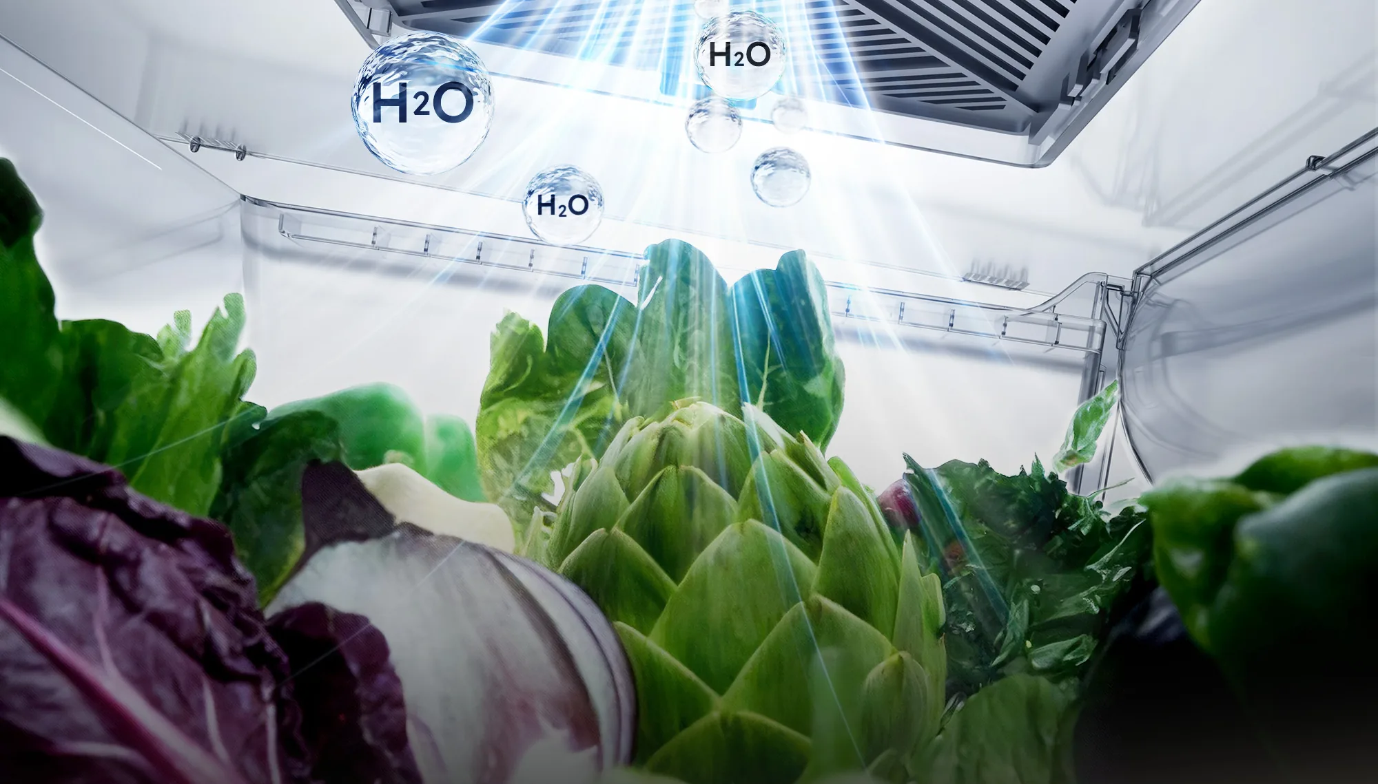 Strefa Active Fresh Zone z&nbsp;owocami i&nbsp;warzywami w&nbsp;lodówce Haier HORIZON