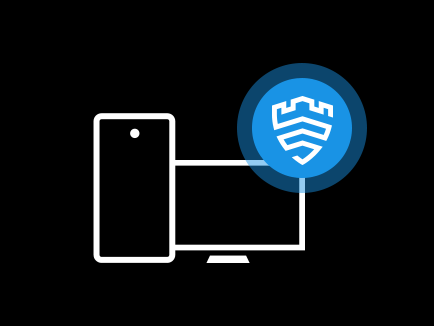 Ikona komputera i monitora z logo Samsung Knox obok.