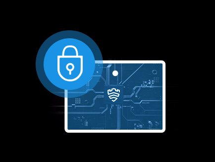 Logo Samsung Knox wewn&aogon;trz uk&lstrok;adu scalonego. Obok ikona zamkni&eogon;tej k&lstrok;&oacute;dki.