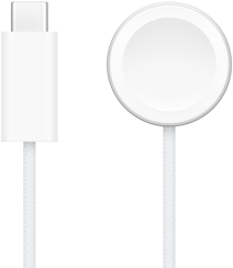 Ładowarka USB‑C obok ładowarki magnetycznej do szybkiego ładowania Apple Watch