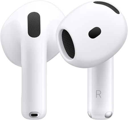 Słuchawki AirPods 5, widok z przodu i z tyłu prezentujący konstrukcję