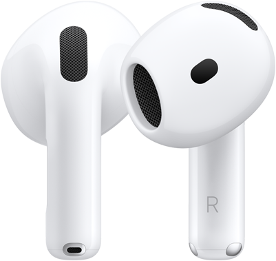 Słuchawki AirPods 5, widok z przodu i z tyłu prezentujący konstrukcję