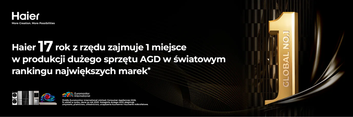 Haier — 17. rok na pozycji nr 1 wśród producentów dużego AGD na świecie według Euromonitor International