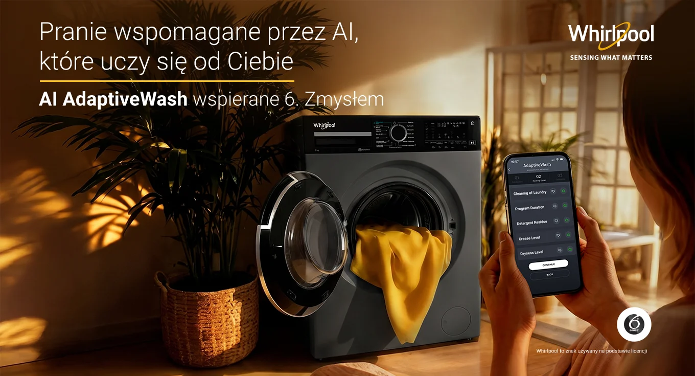 Whirpool - Pranie wspomagane przez AI któe uczy się od Ciebie