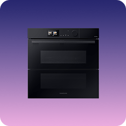 Czarny piekarnik do zabudowy Samsung Dual Cook Flex z dzielonymi drzwiami