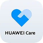 Logo z niebieskim sercem HUAWEI Care