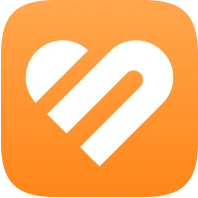 Logo białe serce na pomarańczowym tle Huawei Zdrowie