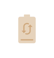 Złoty symbol baterii ze strzałkami
