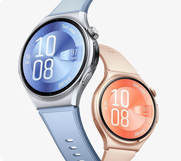 Dwa zegarki Huawei Watch 6 w różnych wersjach kolorystycznych