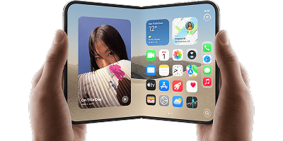 Rozłożony iPhone Duo z dużym ekranem