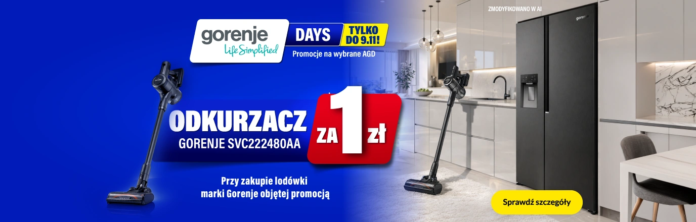 Przy zakupie lodówki odkurzacz pionowy za 1 zł