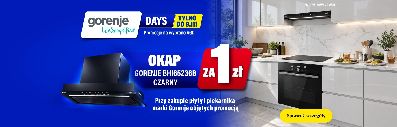 Przy zakupie piekarnika i płyty okap za 1 zł