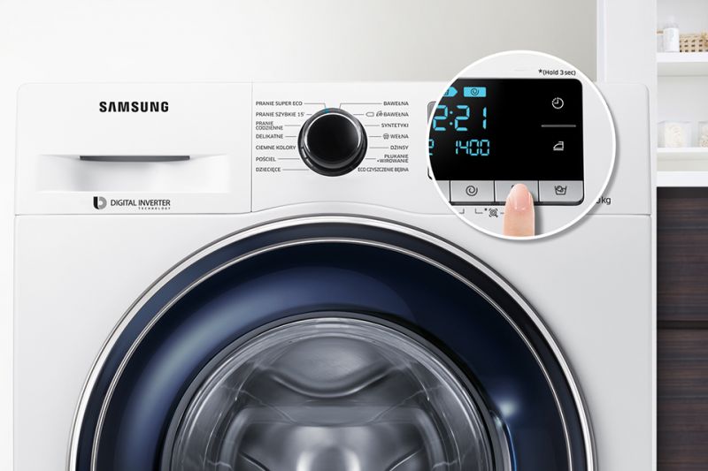 Samsung Wygodne rozwiązanie. Ustaw czas zakończenia prania